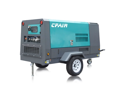 Compresseur CFAIR industriel portable à CF400MK-7 basse consommation d'énergie, moteur Cummins, 400 CFM