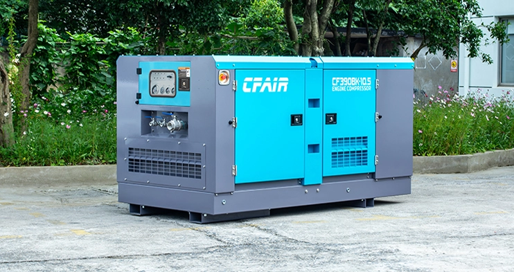 CFAIR recommande le compresseur d'air diesel de type boîte de CF390BK-10.5 rentable