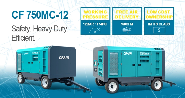 Compresseur d'air diesel CF750MC-12 efficace et stable